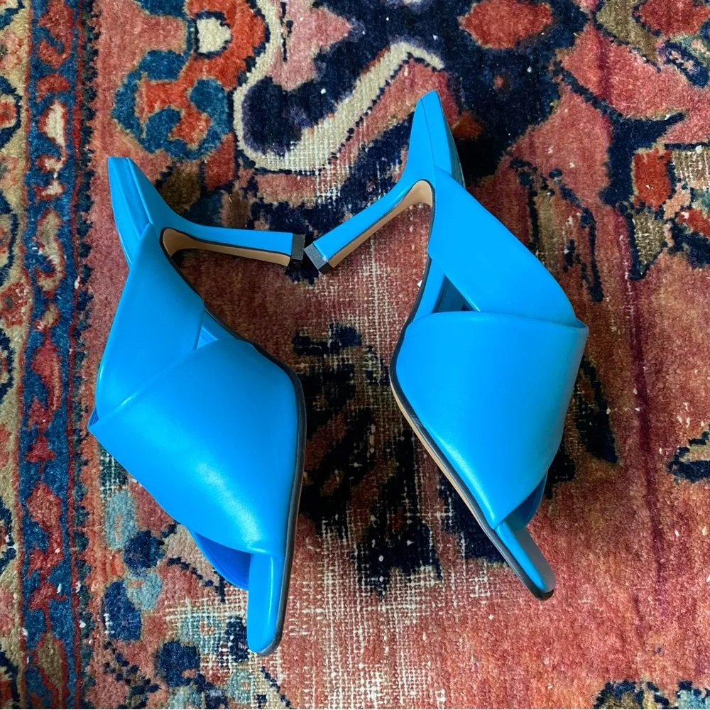 Topshop Skyla blue two strap slide sandal - Picture 5 of 11